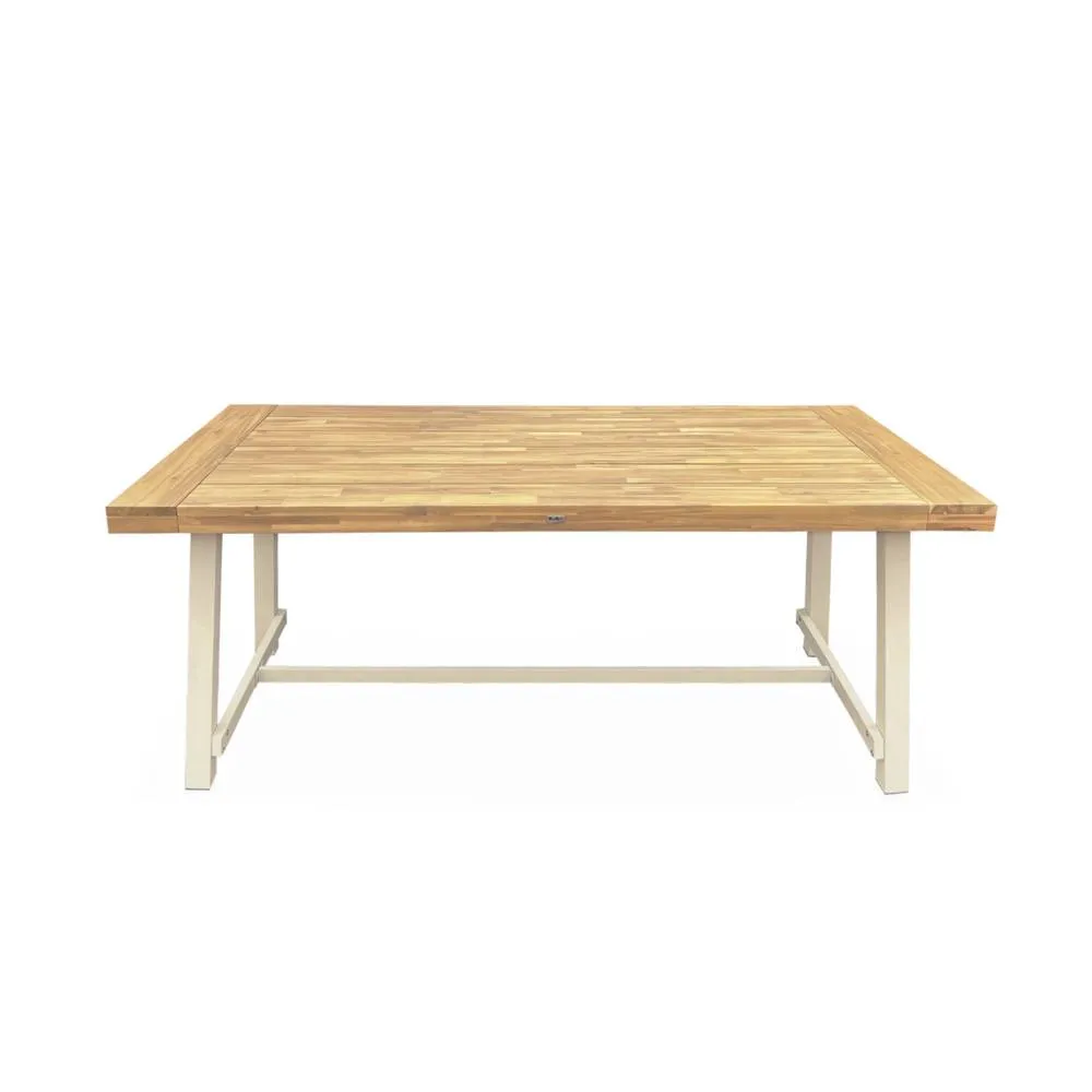 sweeek Acacia wood & steel table, indoor/outdoor in Light Brown 5