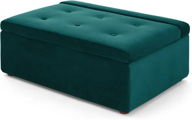 Ilma Ottoman Single Sofa Bed, Seafoam Blue Velvet