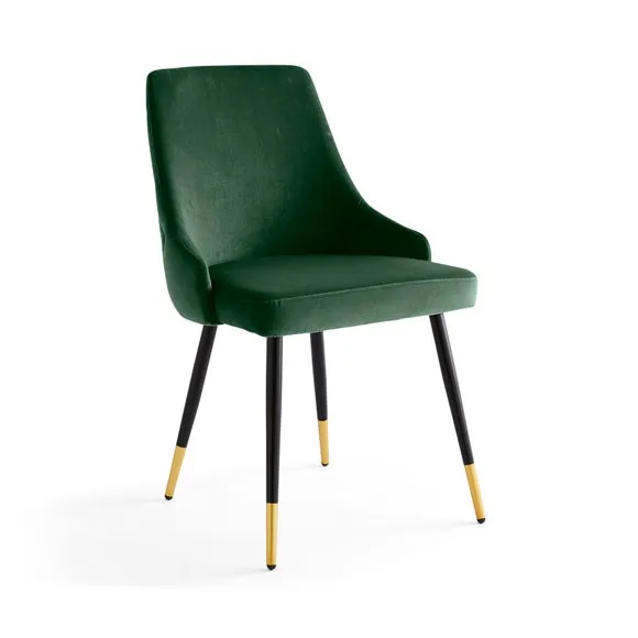 Ariana Set of 4 Bottle Green Dining Chairs Velvet 6