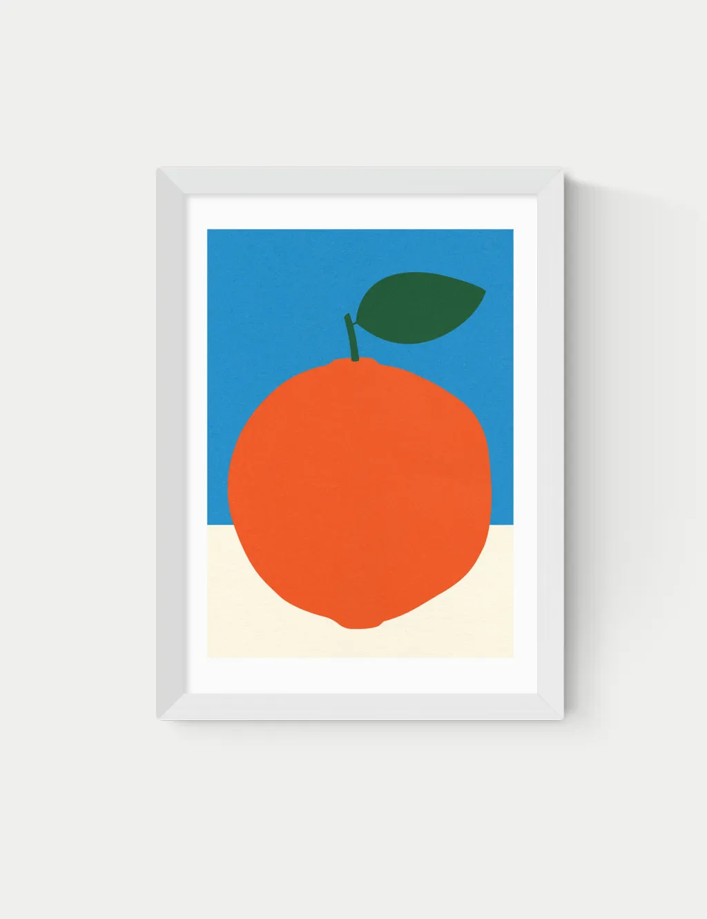 East End Prints Orange (Blue & Orange) Framed Art White