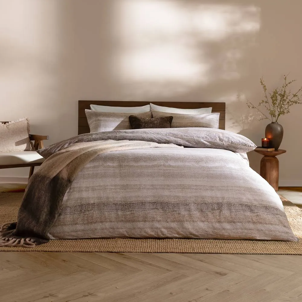 Yard Swift Brushed 100% Cotton Duvet Cover Set in Beige 1