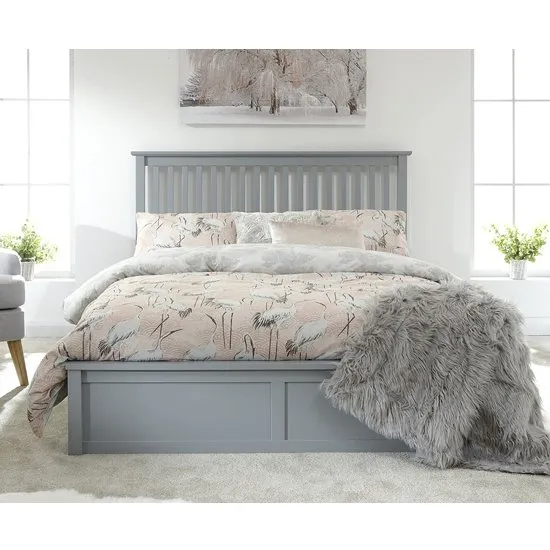 Como Wooden Ottoman King Size Bed In Grey
