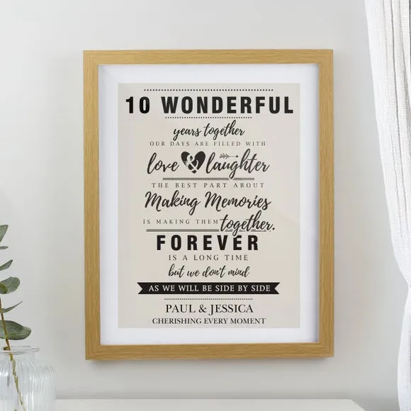 Personalised Anniversary Poster Frame 1