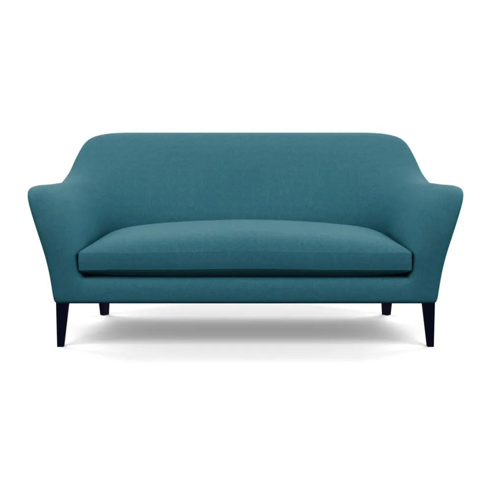 Heal's Wallis 3 Seater Sofa Brushed Cotton Cadet Black Feet