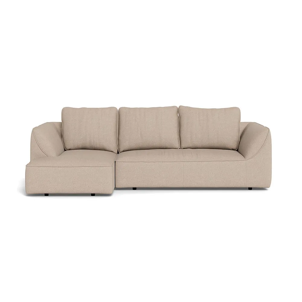Heal's Morven Left Hand Facing Corner Chaise Sofa Boucle Tweed Pearl Black Feet 1