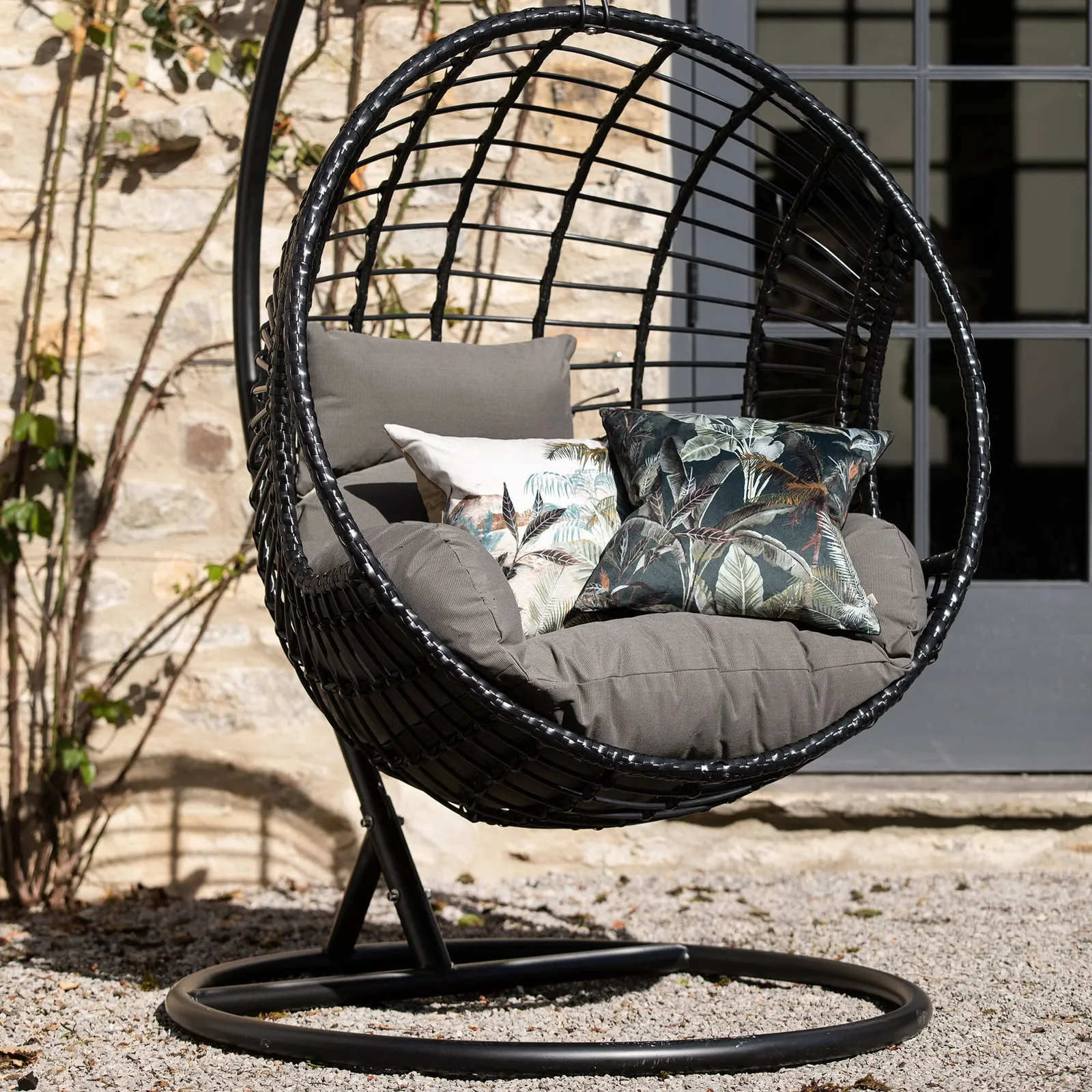 Castello Hanging Chair, Black | Barker & Stonehouse 4