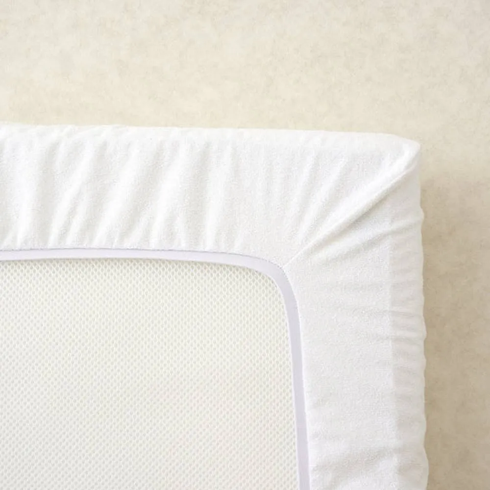 The Tiny Bed Company Waterproof Fitted Mattress Protector for Cot Bed - 160 x 90cm in White