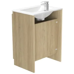 Newland Natural Oak Basin Floorstanding Unit - 600mm 2