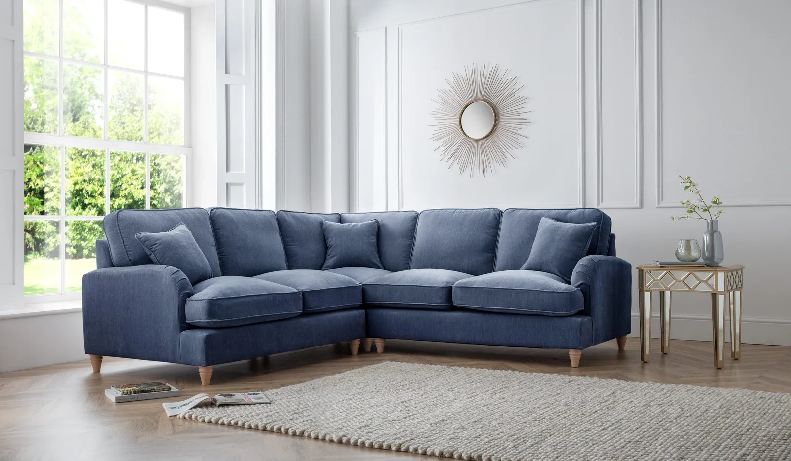The Great Sofa Company Orla 2 Corner 2 Manhattan Ice (no cutout) in Navy 1