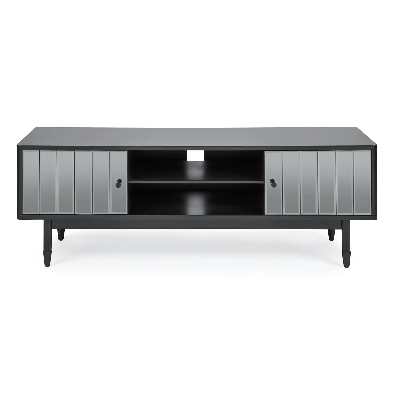 Loren Mirrored Wide TV Unit Black