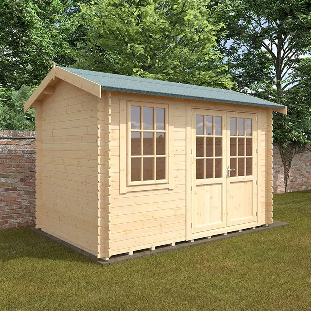 Buttercup Farm 12x8 The Henley 28mm Cabin - L355 x W235 x H262.3 cm in Natural 2