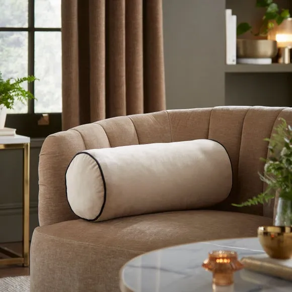 Luxe Velour Contrast Bolster Cushion