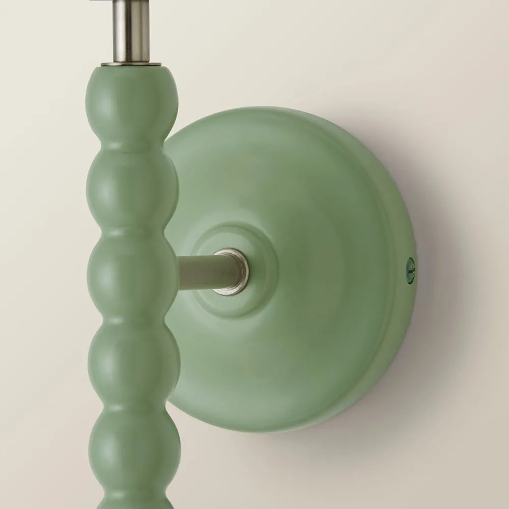 ValueLights Bobbins Pair of Pastel Bobble Style Wall Light Bases in Pale Green 4