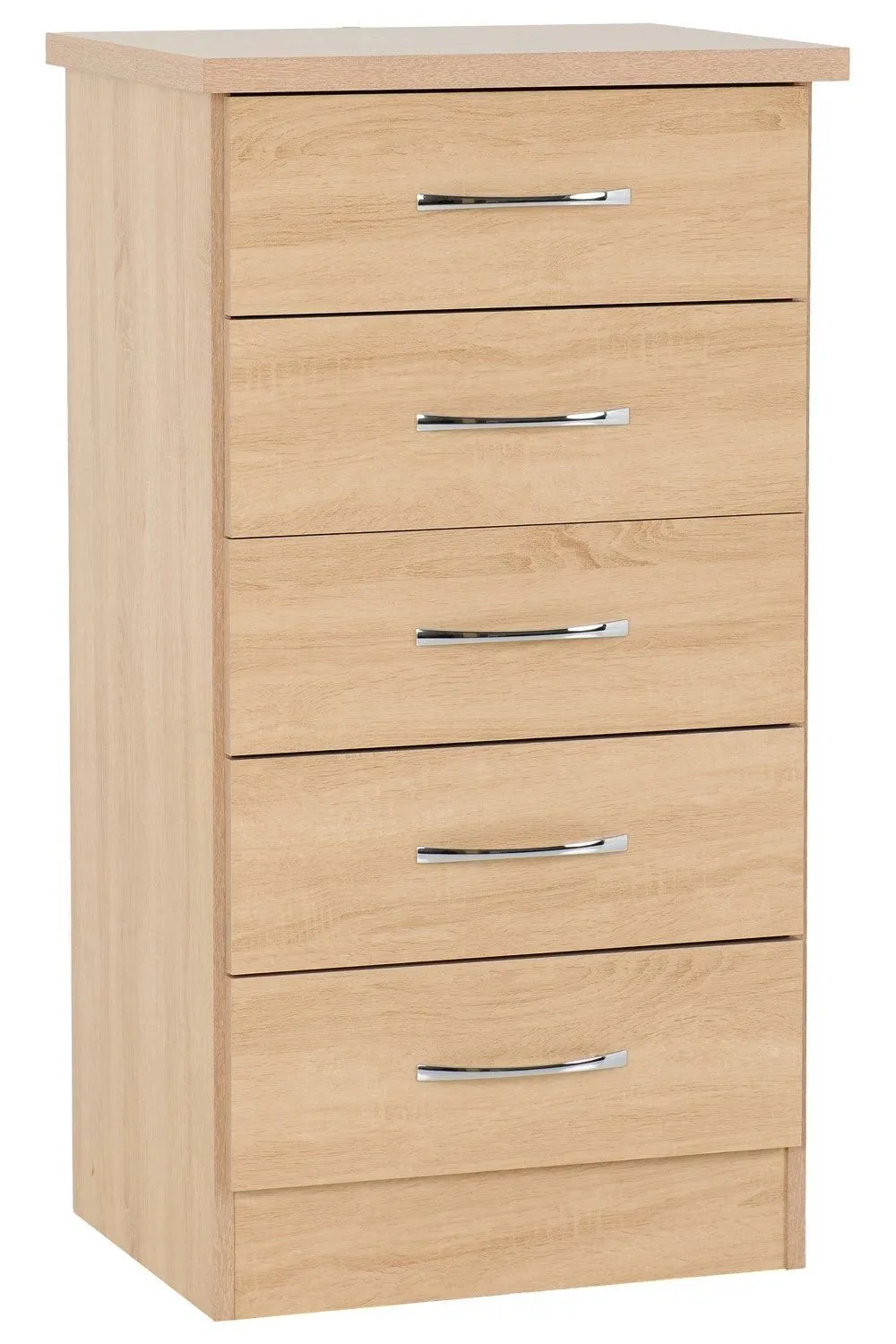 Seconique Nevada 5 Drawer Narrow Chest in Light Oak 1