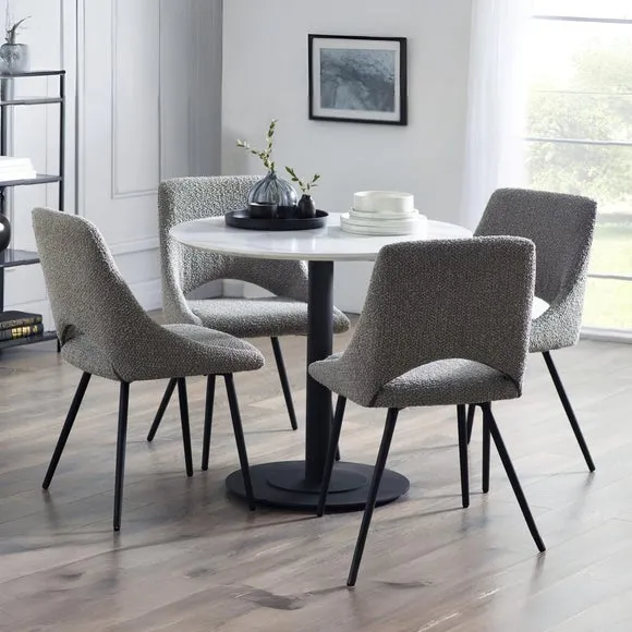 Luca 4 Seater Round Dining Table, Marble 6