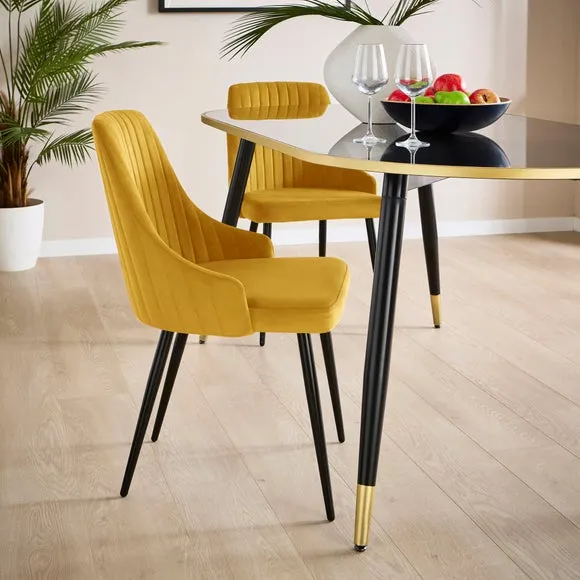 Shea Set of 2 Dining Chairs, Velvet 1