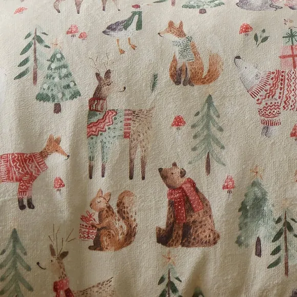 Christmas Wood Animals Duvet Cover & Pillowcase Set 3