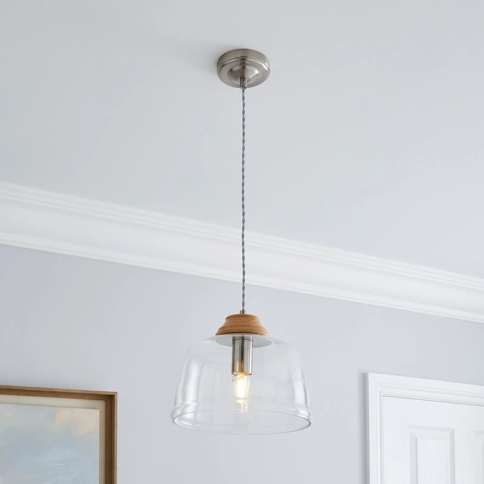 Churchgate Croxton 1 Light Ceiling Fitting Satin Nickel
