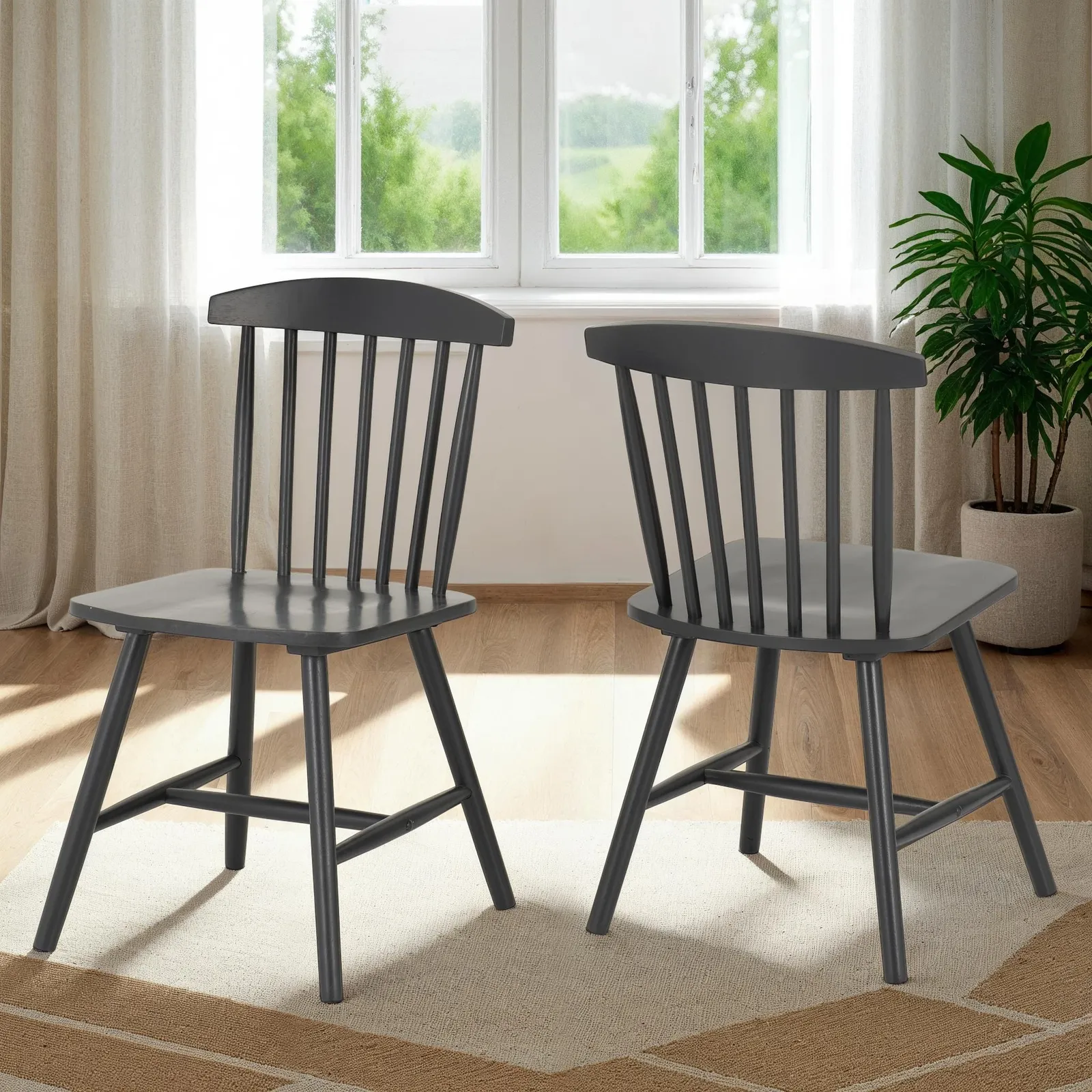 Seconique Emery Chair (Box of 2) in Dark Grey
