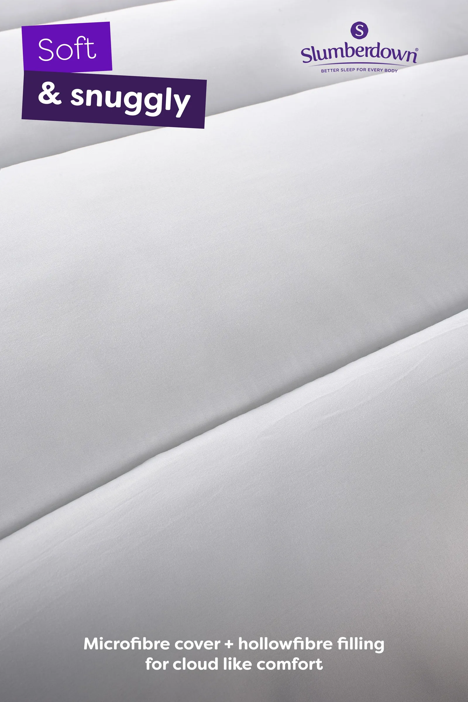 Slumberdown Made For You Two Duvet 4.5/10.5 Tog Duvet With 2 Pillows in White 5