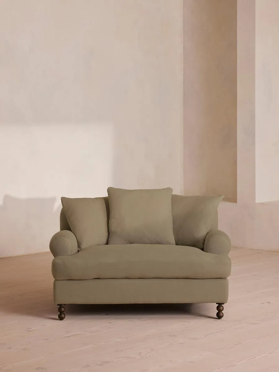 Audrey Loveseat, Linen, Sage