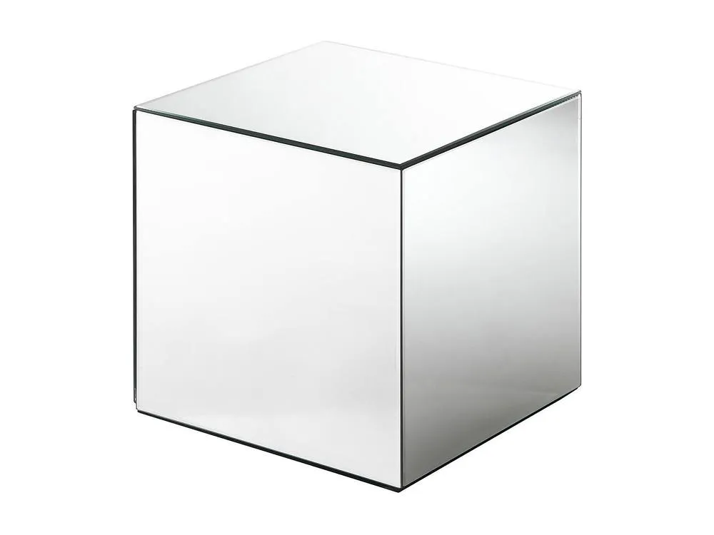 Vente-unique Mirror & MDF Side Table - CUBIX in Silver 6