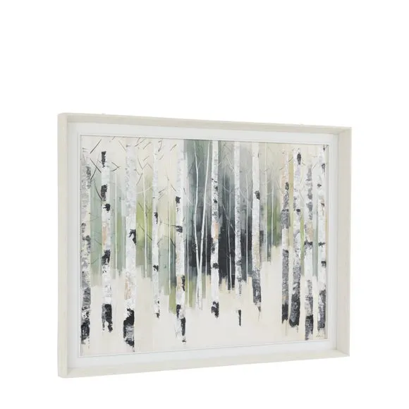 Cedar and Sage Through the Tree Trunks Abstract Framed Canvas 6