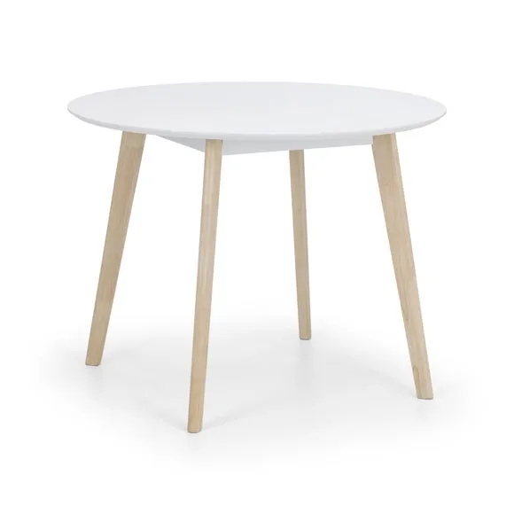 Casa 4 Seater Round Dining Table, White 2