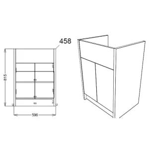 Wickes Hayman Dove Grey Traditional Freestanding Vanity Unit & Basin - 873 x 600mm 2