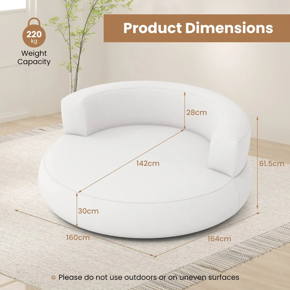 Costway Inflatable Lounger Air Sofa with Detachable Cover in White 2