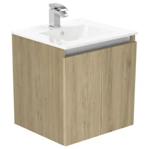 Newland Natural Oak Basin Suspended Double Door Unit - 500mm