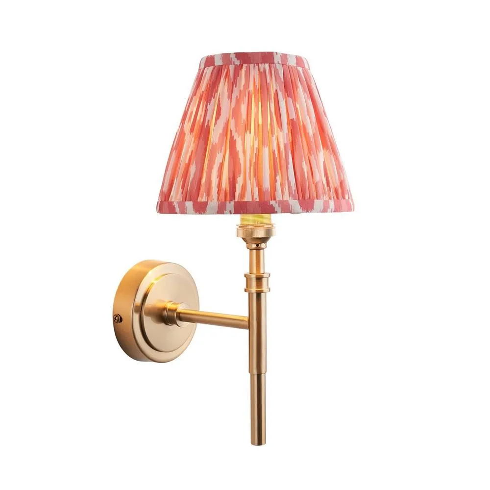 Netlighting Chester Wall Light Pink Fabric Ikat Shade 16cm B22