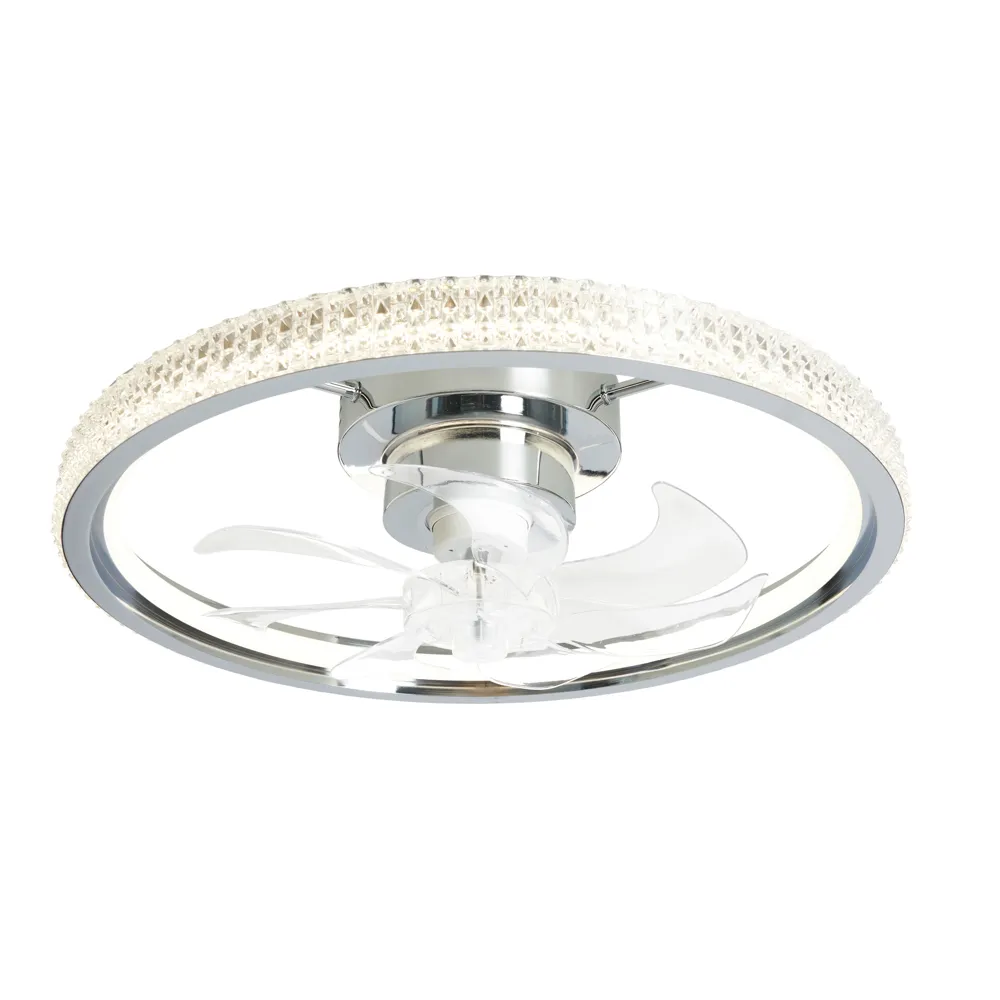 Lyona LED Dimmable Fan Ceiling Light, Chrome