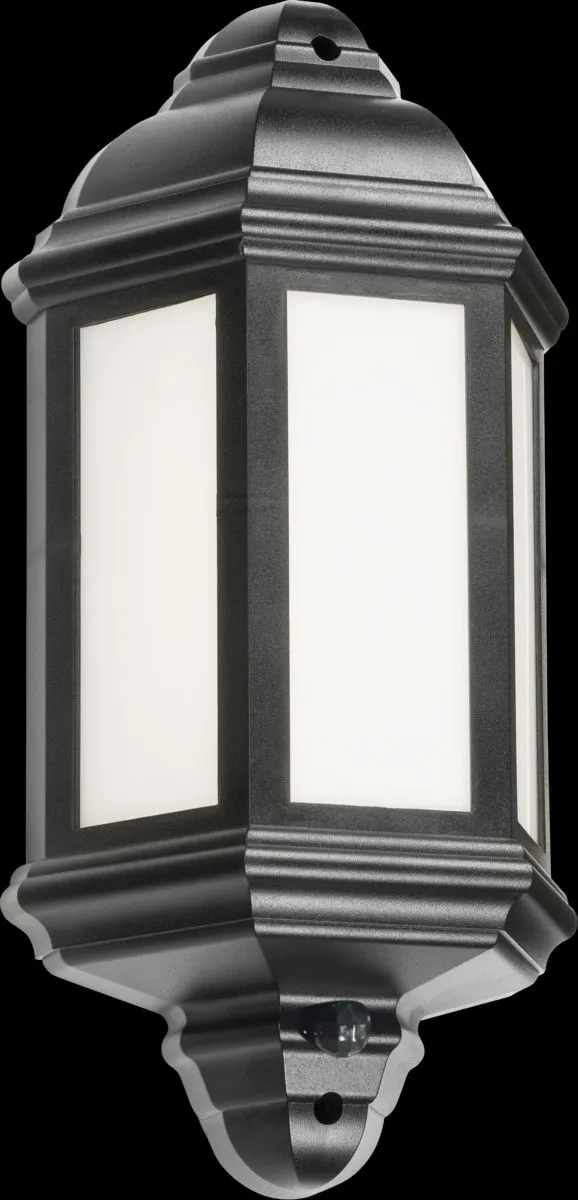 Netlighting LED Half Wall Lantern with Photocell Sensor Black 230V IP54 8W