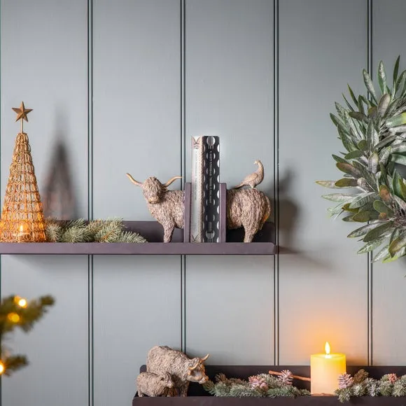 Cedar & Sage Set of 2 Highland Cow Bookends 2