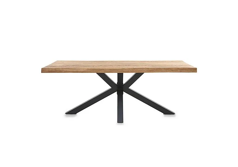 Njord Raw Edge Compact Dining Table with Metal Star Base - 140-cm - Bianca - In Time for Christmas