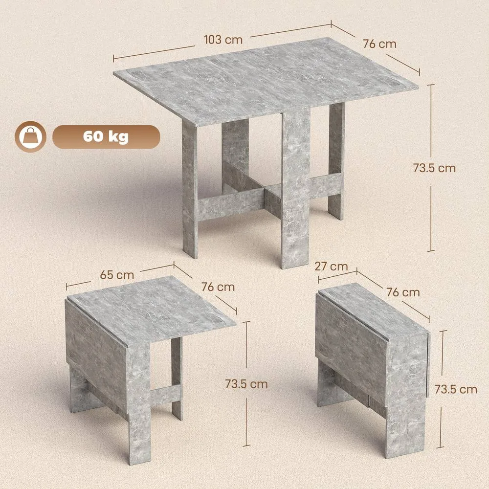 HOMCOM Wooden Folding Table Writing Desk in Grey 3