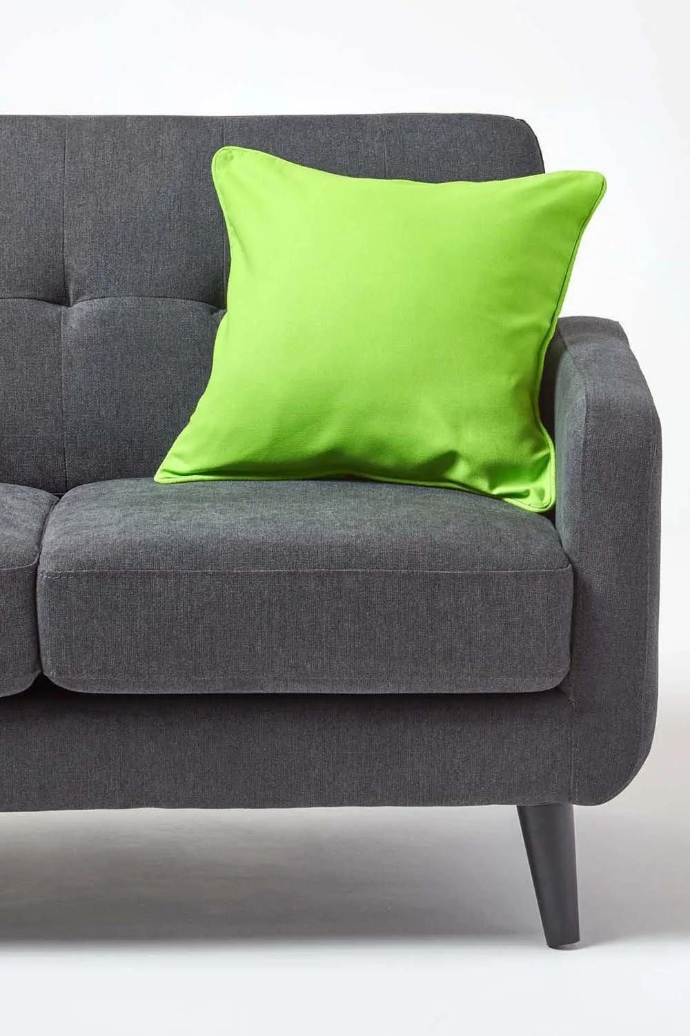 Homescapes Cotton Plain Cushion Cover in Green 4