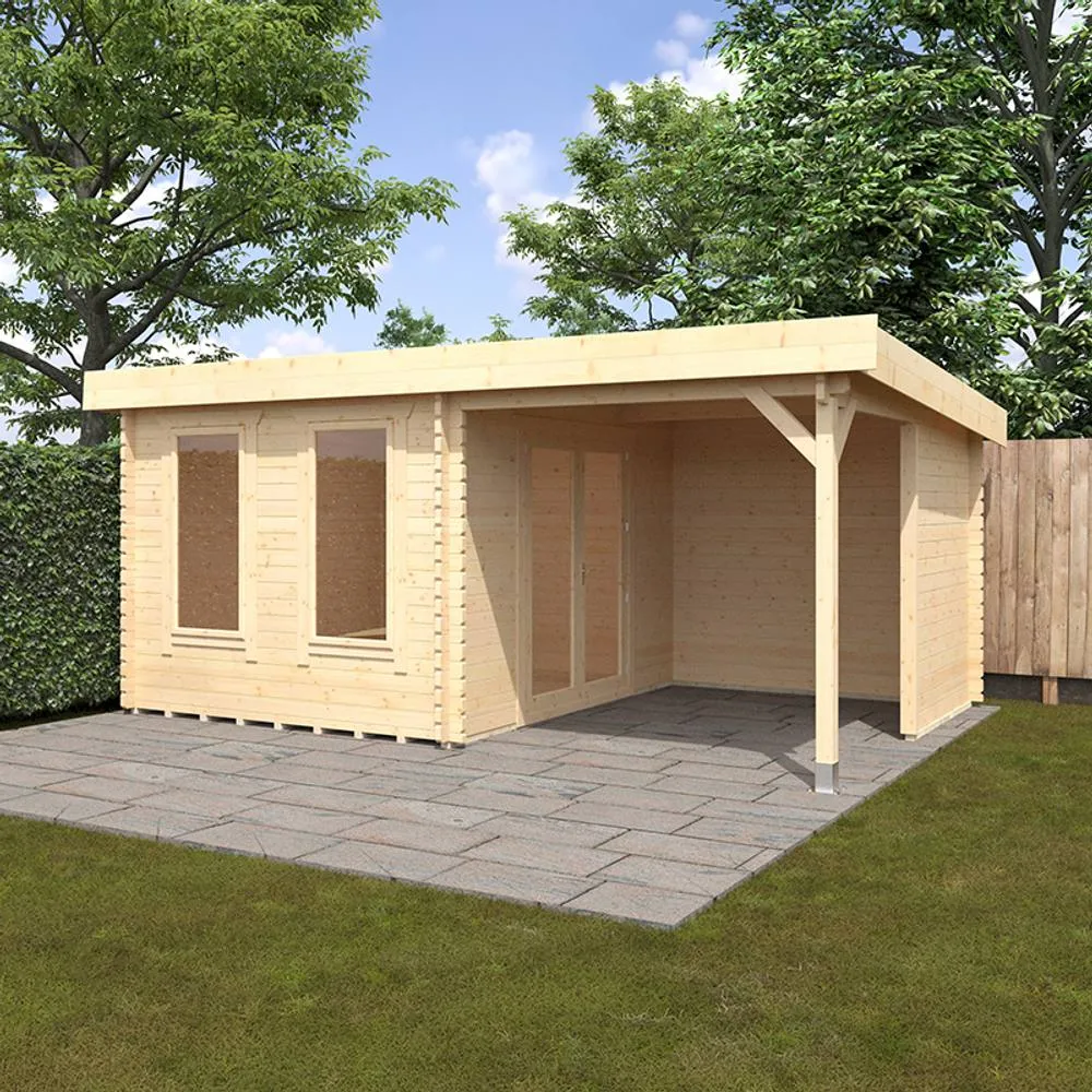Buttercup Farm 18x12 The Lulworth 44mm Cabin - L535 x W355 x H243.8 cm in Natural 2