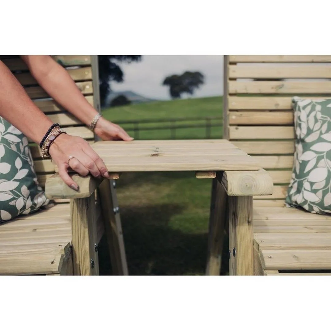 Churnet Valley Garden Furniture Ltd Straight Tray For Connecting Companion Set - Timber - NB Tray only in Brown 2