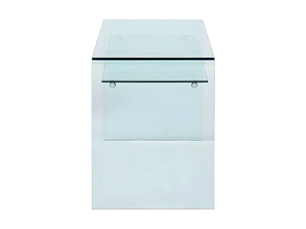 Vente-unique 1 - Compartment Desk - Tempered Glass - STILEOS in Clear 6