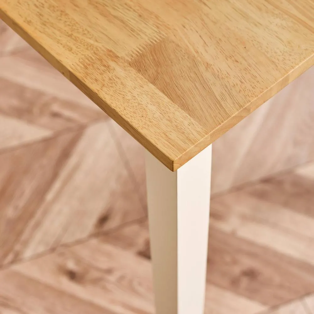 FurnitureboxUK Salcombe Extending Rectangular Wooden Table & 6 Whitby Dining Chairs in Cream 6