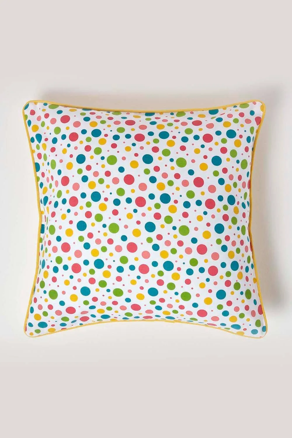 Homescapes Cotton Multi Colour Polka Dots Cushion Cover