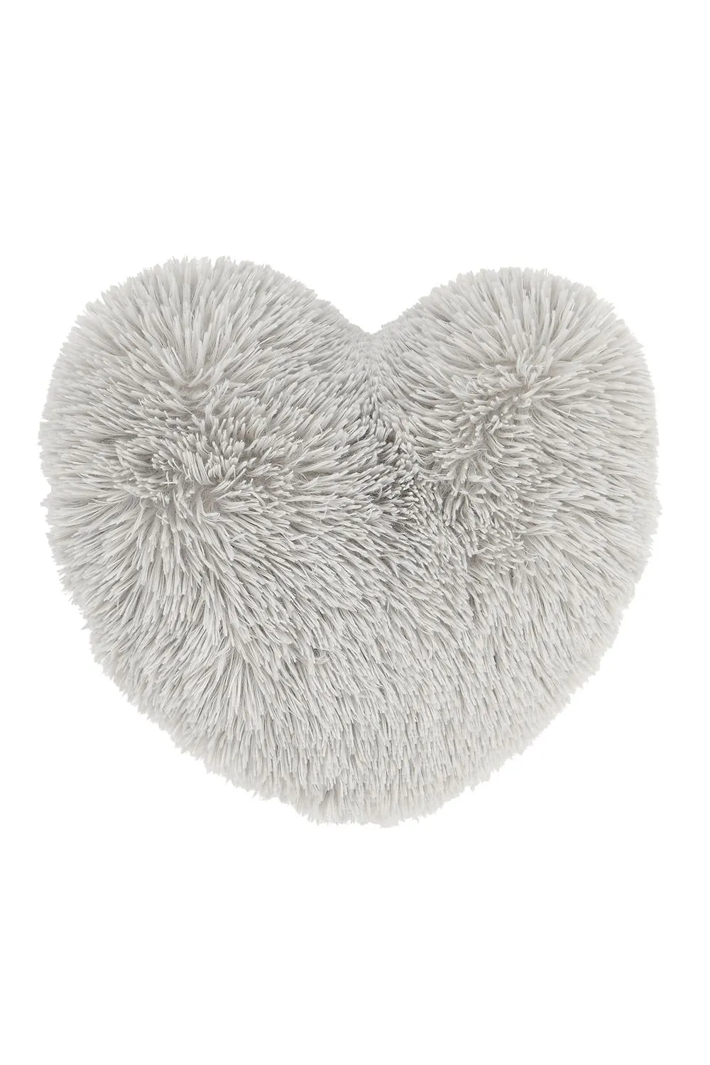 Catherine Lansfield 'Cuddly' Faux Fur Heart Cushion in Light Grey 1