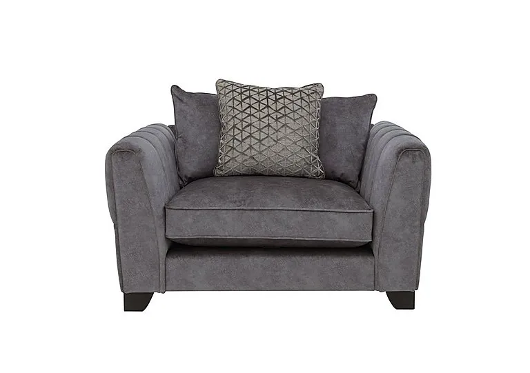 Mariah Scatter Back Fabric Snuggler Chair - Dapple Moleskin