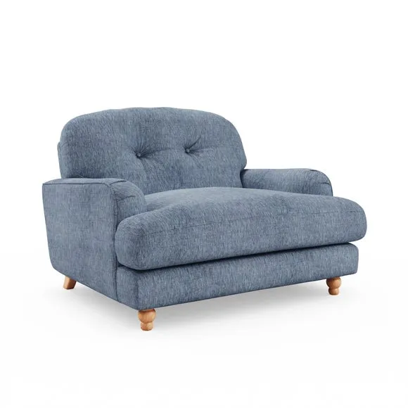 Martha Faux Linen Snuggle Chair 6