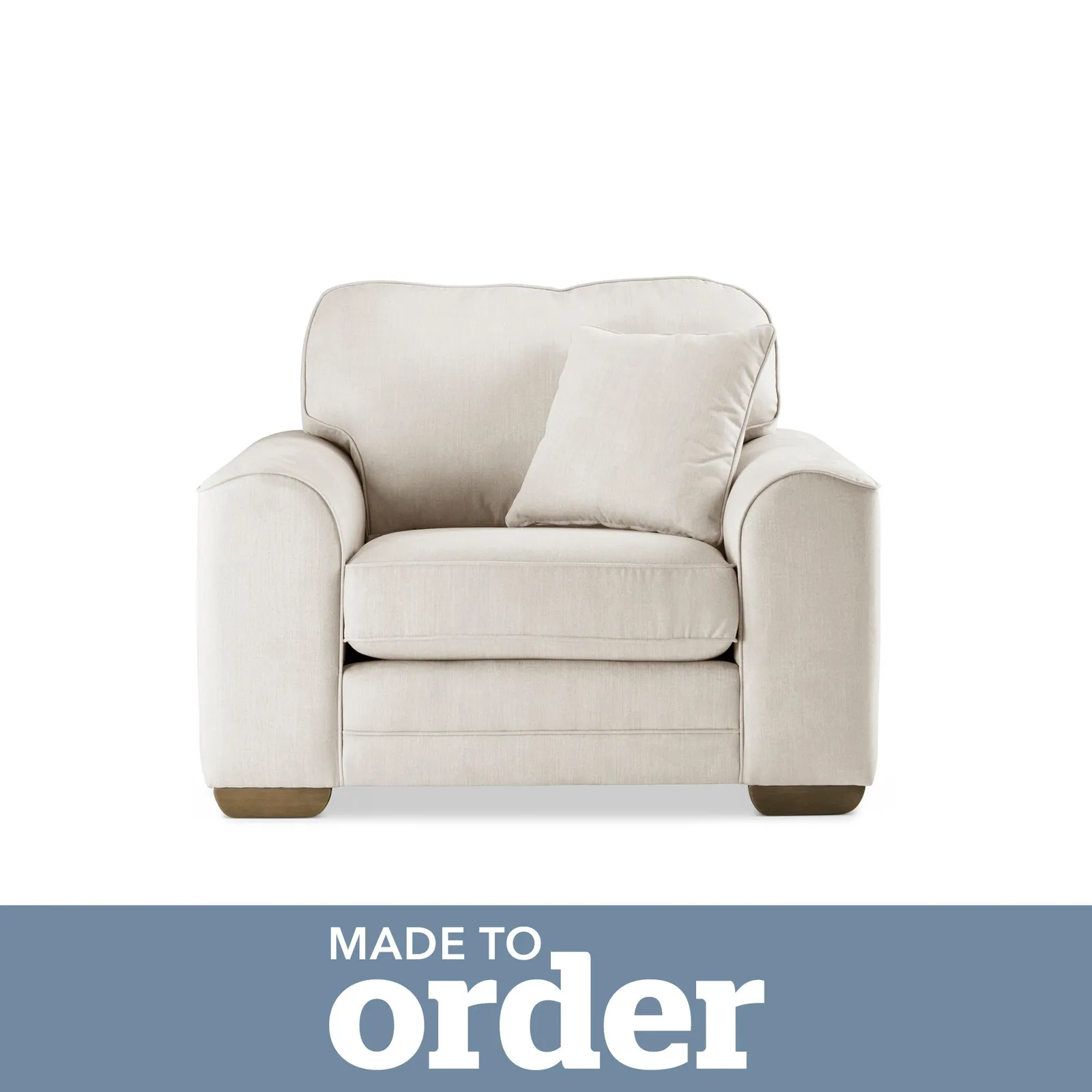 Morello Armchair Brushed Plain Fabric Light Grey