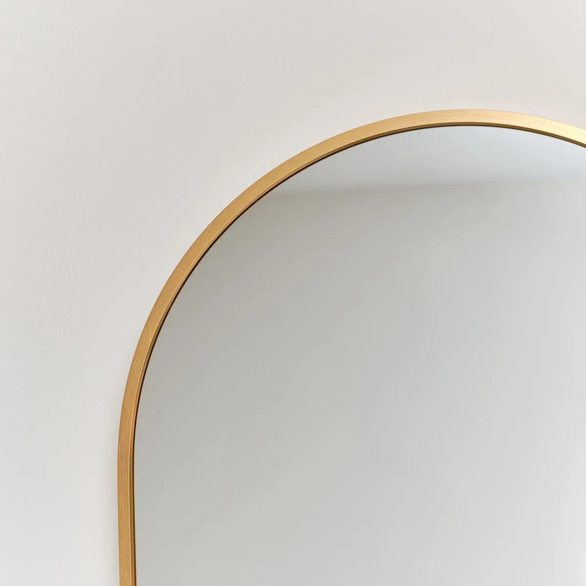 Melody Maison Warm Gold Oval Framed Wall Mirror 140cm X 40cm in Metallic Gold 3