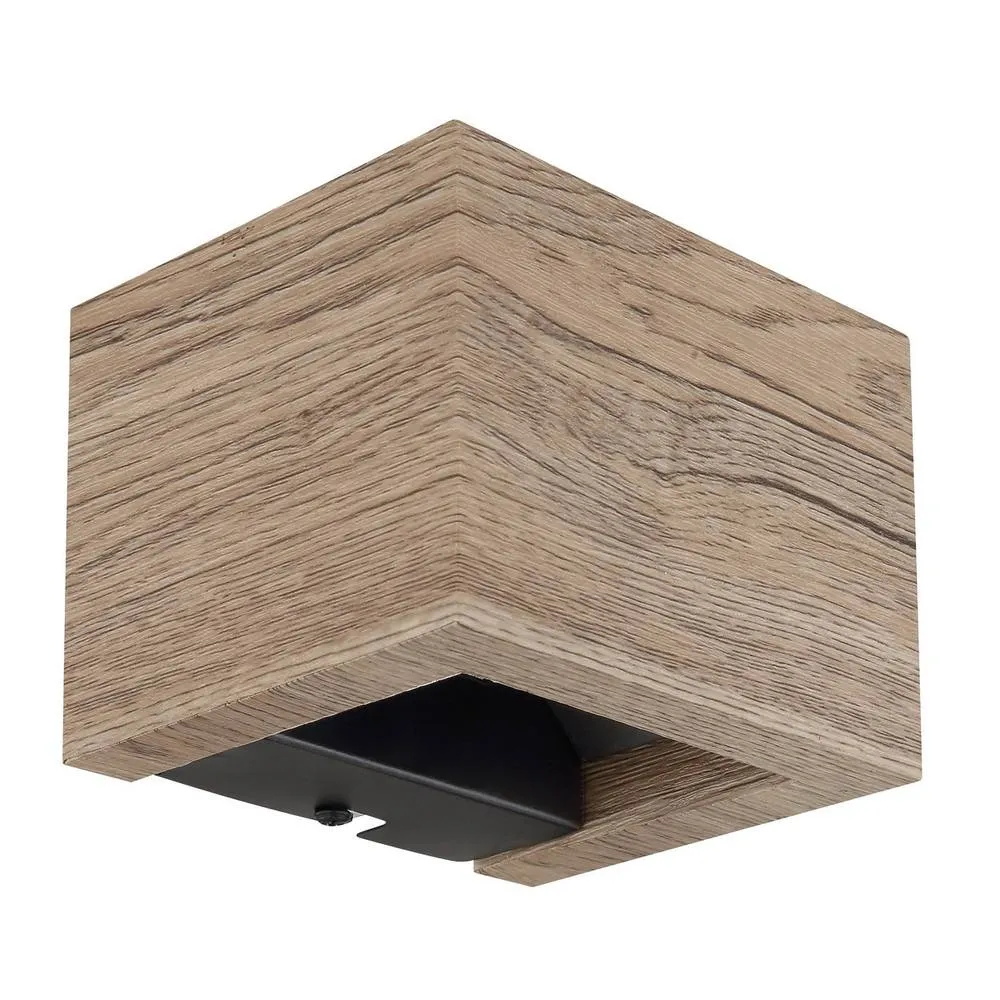 Netlighting Alina Up & Down Wall Lamp Wood Look Dark LED 3000K in Brown 2