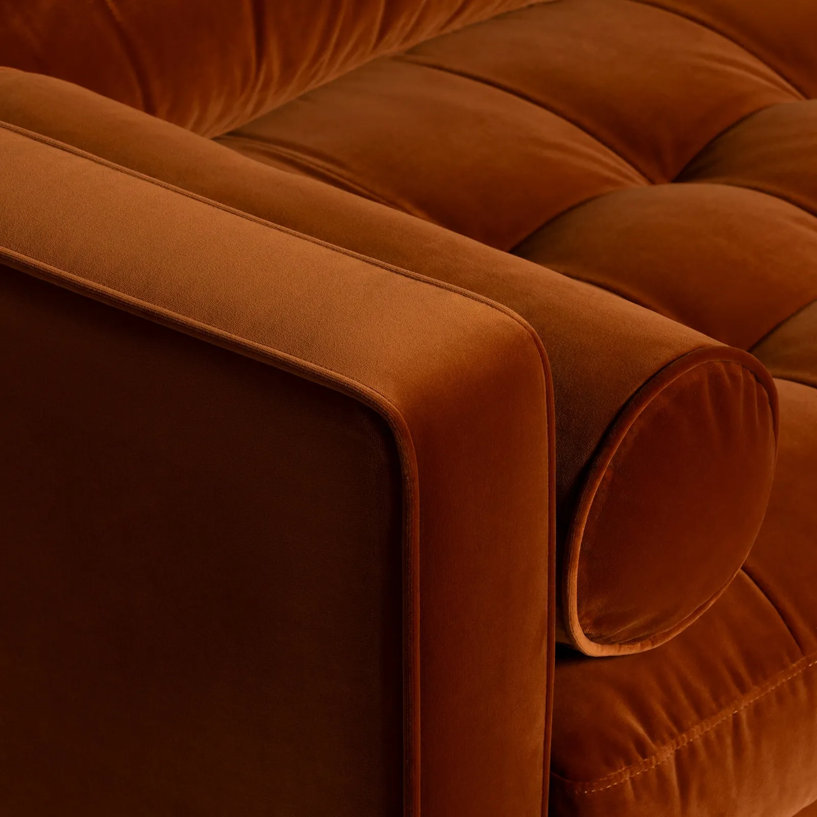 Hemingway Large 2 Seater Sofa, Orange Velvet | Barker & Stonehouse 5
